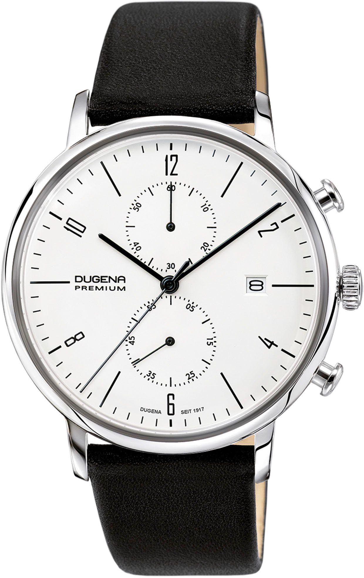 Dugena Chronograph Dessau Chrono, 7000239 Lederband schwarz