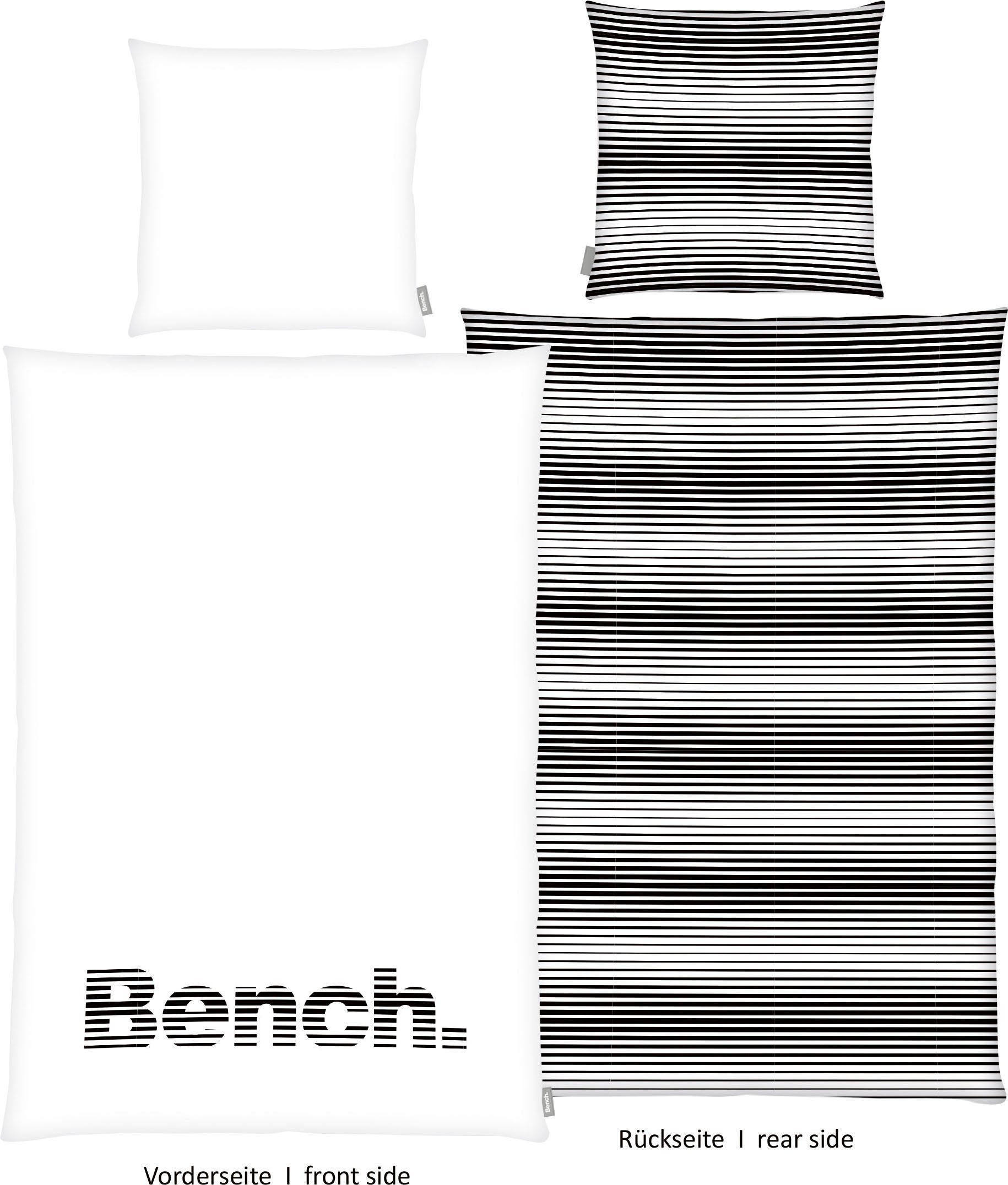 Bench. Wendebettwäsche Bench, Renforcé, mit Schriftzug