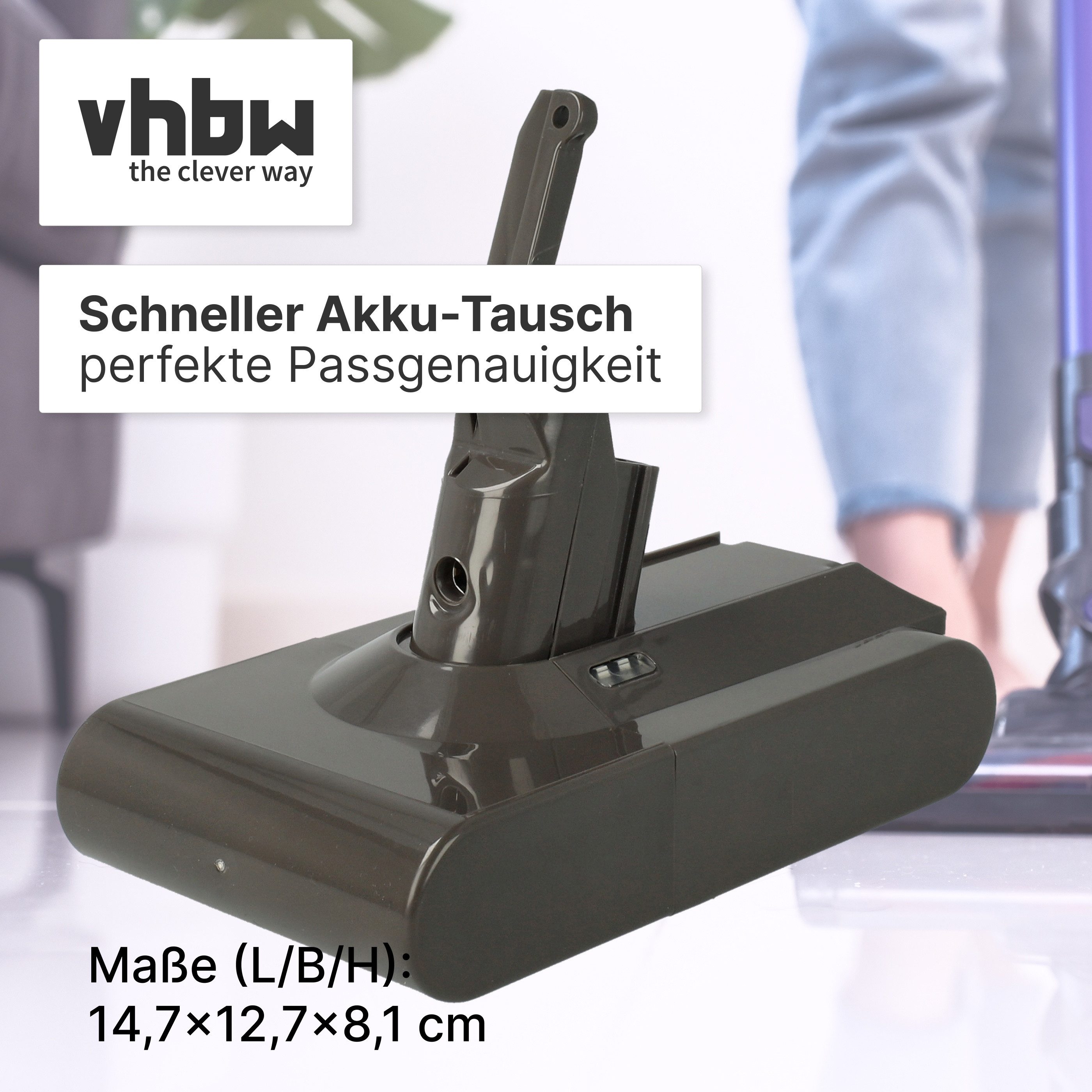 vhbw Ersatz für Dyson PM8-US-HFB1497A, 215967-01/02, 215681, 967834-07, 967 Staubsauger-Akku Akku Li-Ion 2800 mAh (21,6 V, 1 St), Leistungsfähiger Austausch-Akk – Bild 4 von 5
