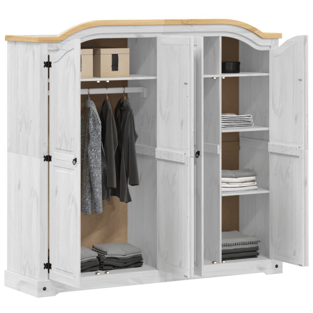 vidaXL Kleiderschrank Kleiderschrank Corona Weiß 194x52x186 günstig online kaufen