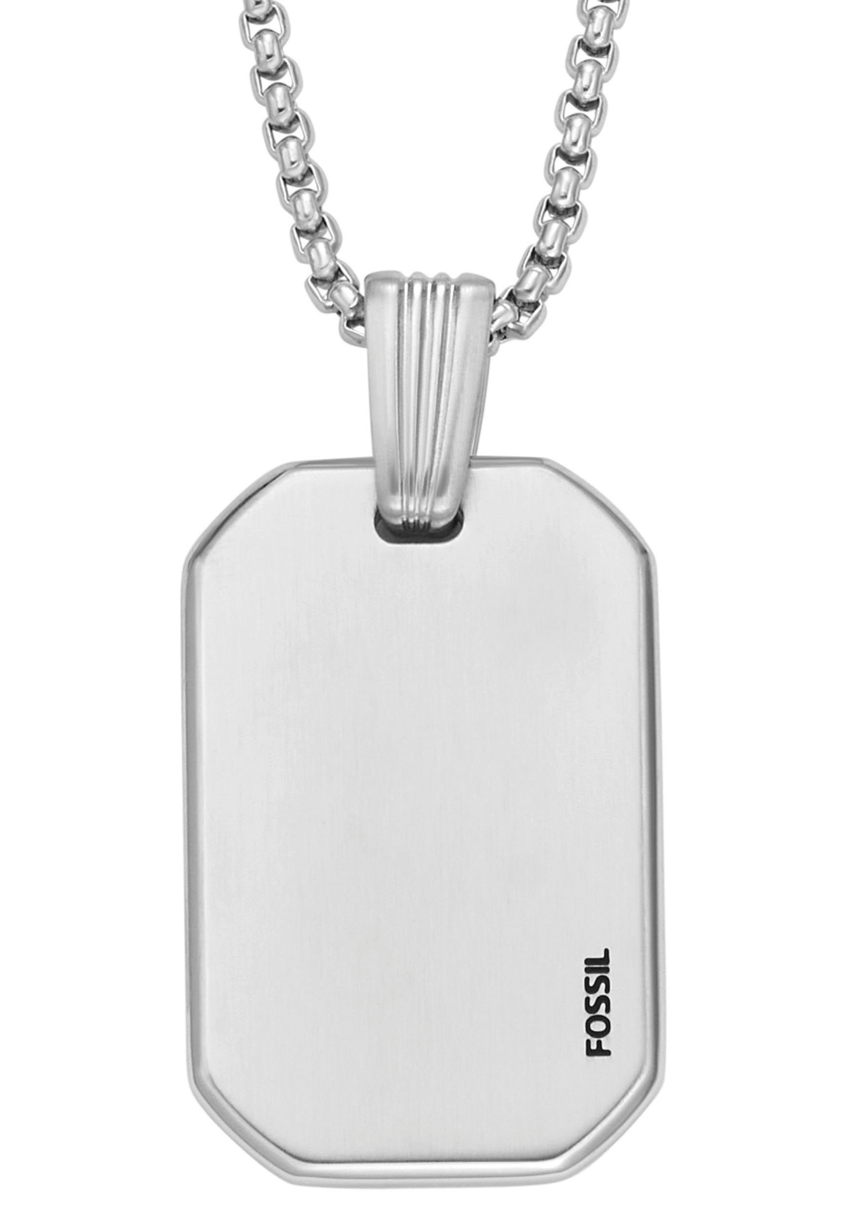 Dog Tag Stainless Steel Necklace - JF00494998 - Fossil