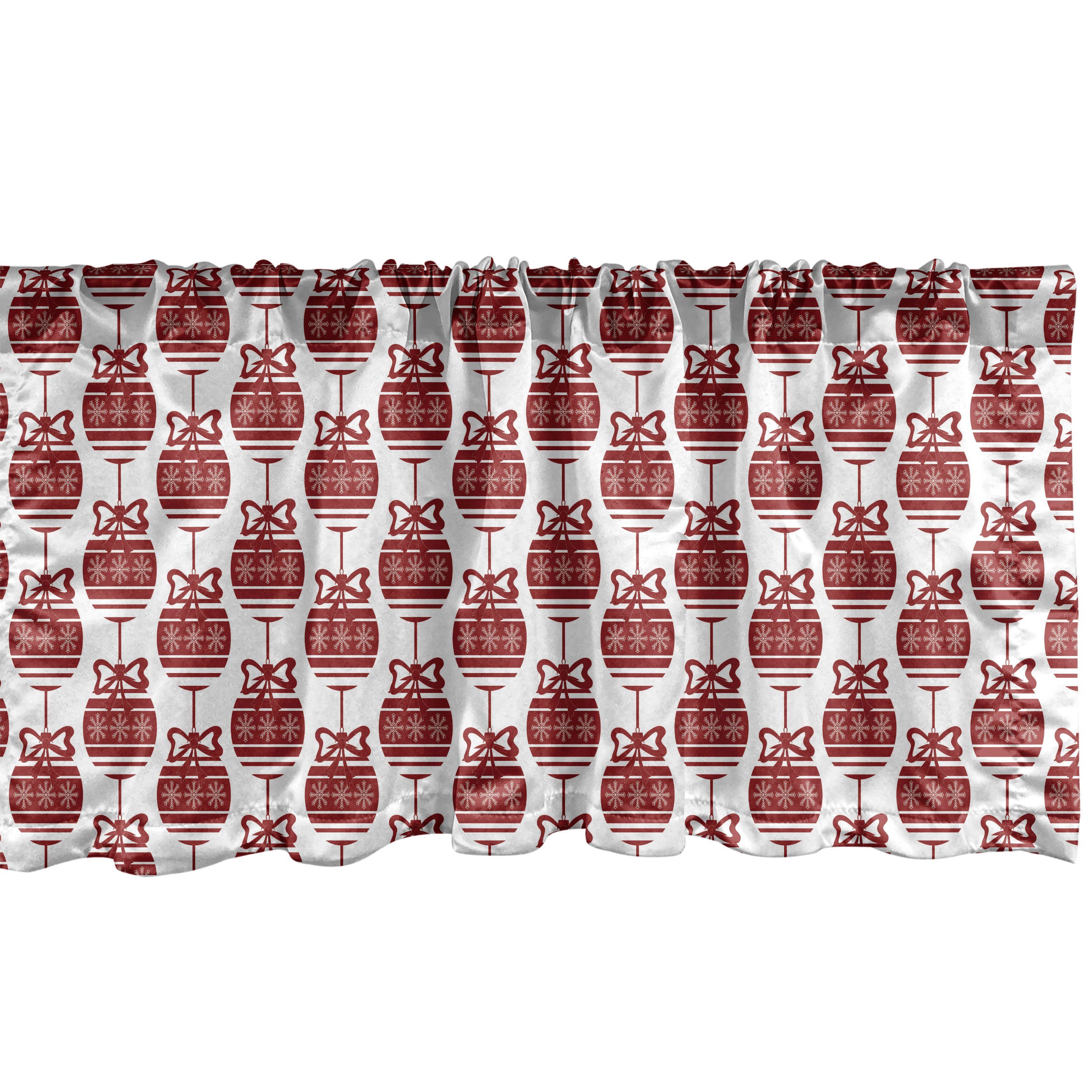 Scheibengardine Vorhang Volant für Küche Schlafzimmer Dekor mit Stangentasche, Abakuhaus, Microfaser, Geometrisch Zier Weihnachten