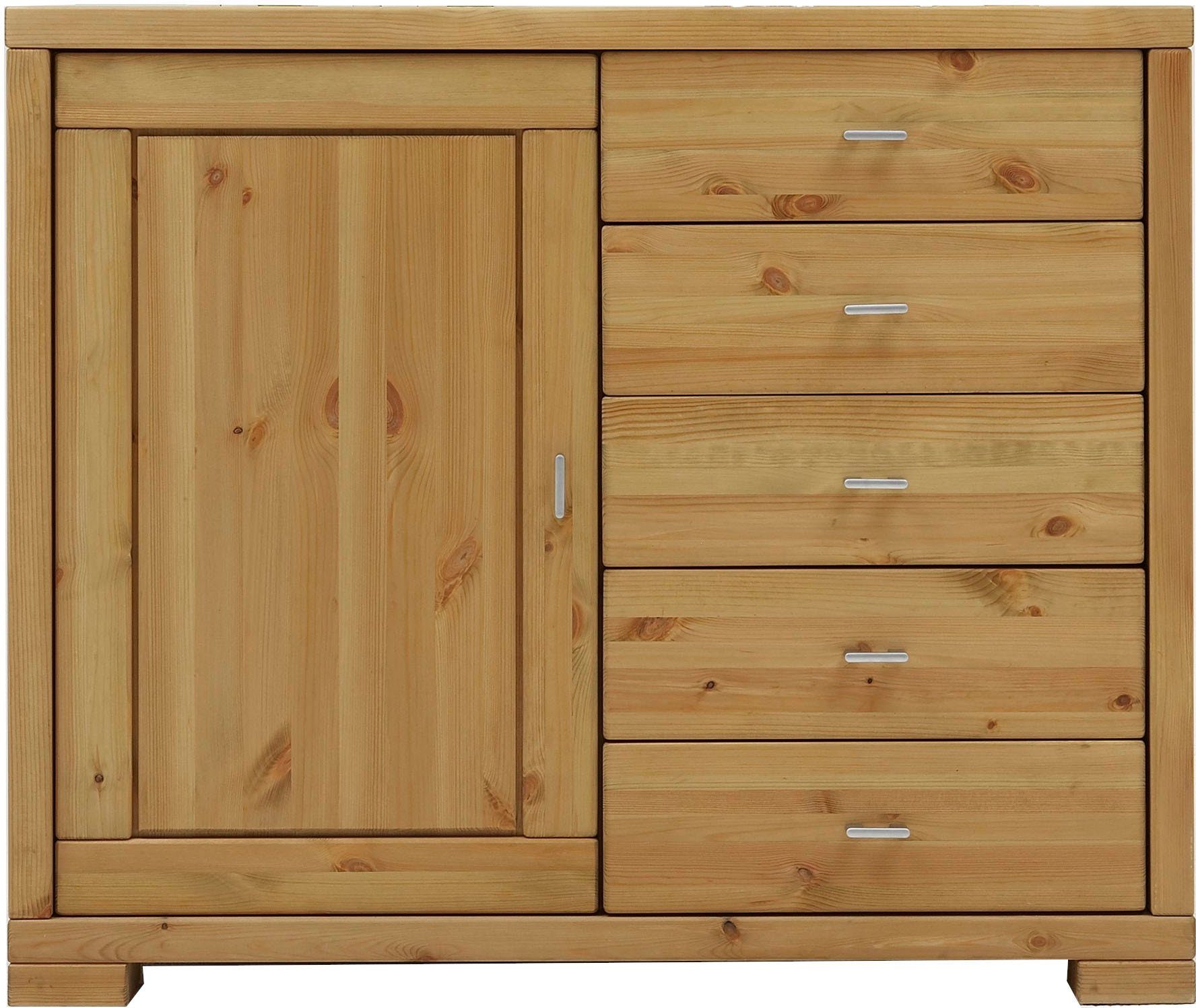 Wohn[glück]lich by Infantil Kommode Vita, Schrank Breite 109 cm, Kiefer  massiv, Landhausstil, Hochwertige Kommode aus massivem Kiefernholz