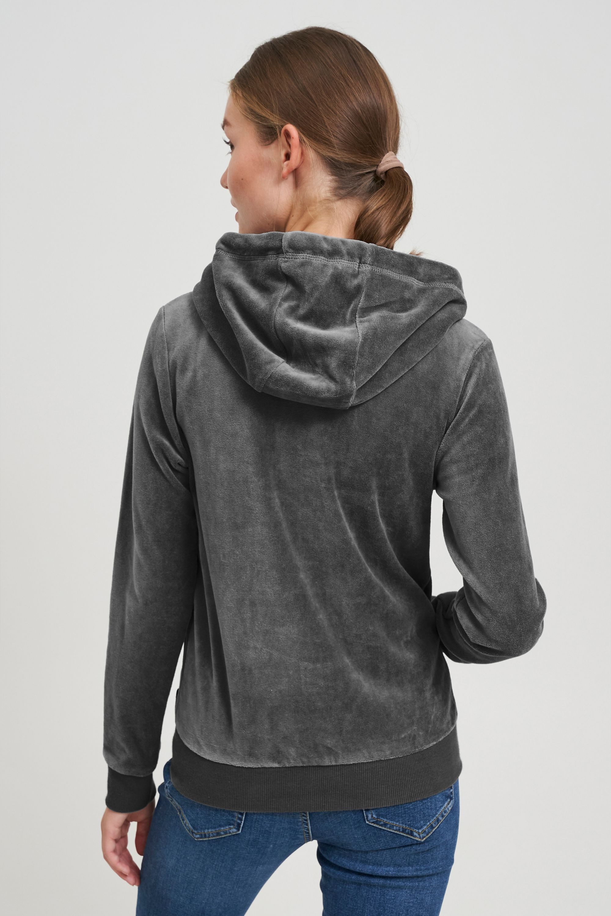 OXMO Kapuzensweatjacke OXVicky Kapuzenpullover aus Nicki-Stiff – Bild 3 von 5