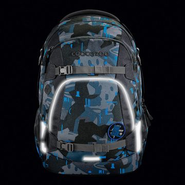 coocazoo Schulranzen Schulrucksack-Set MATE Blue Craft 2-teilig (Rucksack, Mäppchen), ergonomisch, reflektiert, Körpergröße: 135 - 180 cm
