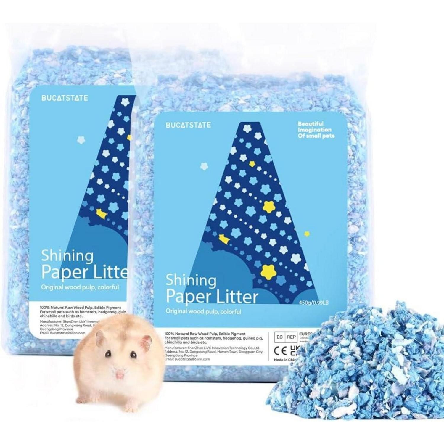 LuxusKollektion Kleintierkäfig Hamsterstreu Bunt 900g Staubfrei Toilettenstreu für Kleine Nager