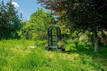 KHW Gartenbank Amsterdam, mit Rosenbogen, Spalier und zwei Pflanzkästen, anthrazit