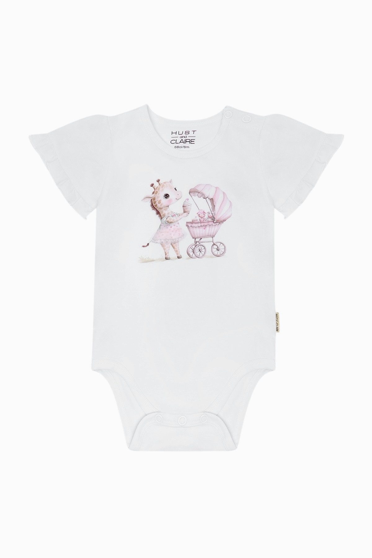 Hust & Claire Kurzarmbody HCBritt Giraf (1-tlg) Baby Body Mädchen mit süßem Giraffenmotiv