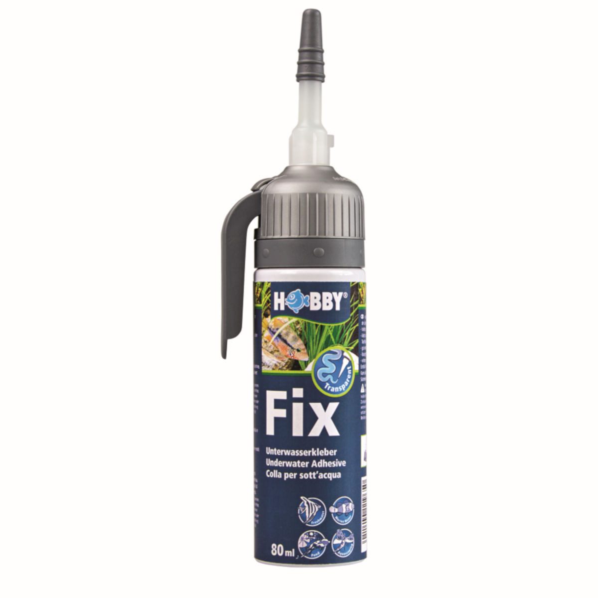 HOBBY Aquariendeko Fix Unterwasserkleber, transparent, 80 ml