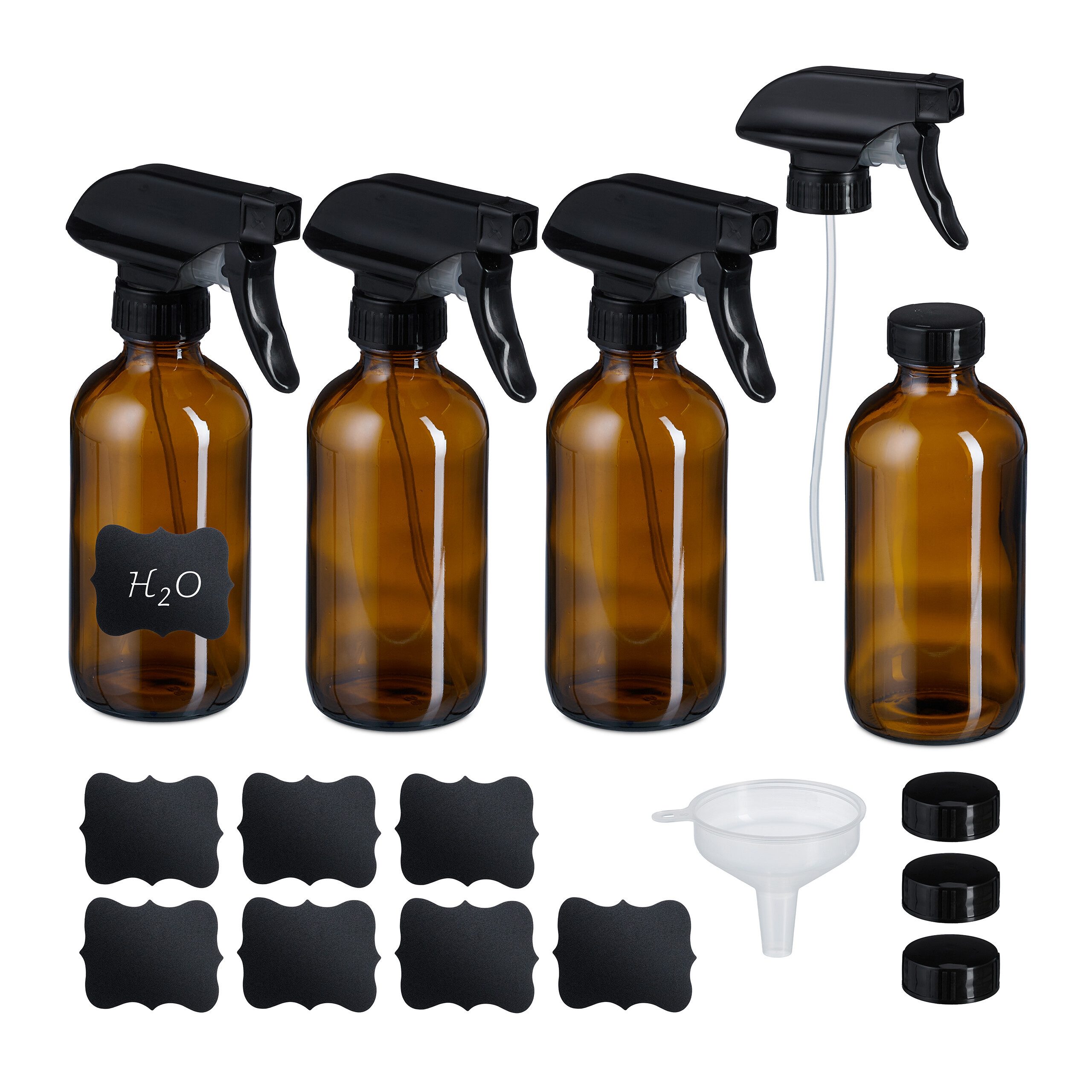 Sprühflasche Braunglas 4er Set