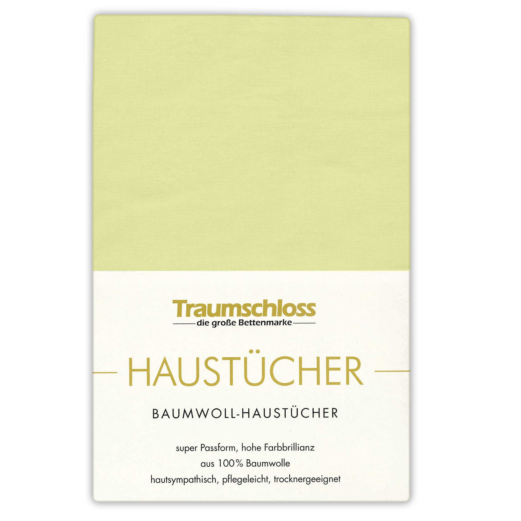 Traumschloss Betttuch Haustuch, 100% Baumwolle, Gummizug: ohne, (1 Stück), hautsympathisch und pflegeleicht