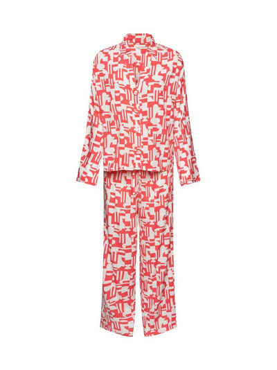 Esprit Pyjama »Pyjama mit Print, LENZING™ ECOVERO™-Viskose«