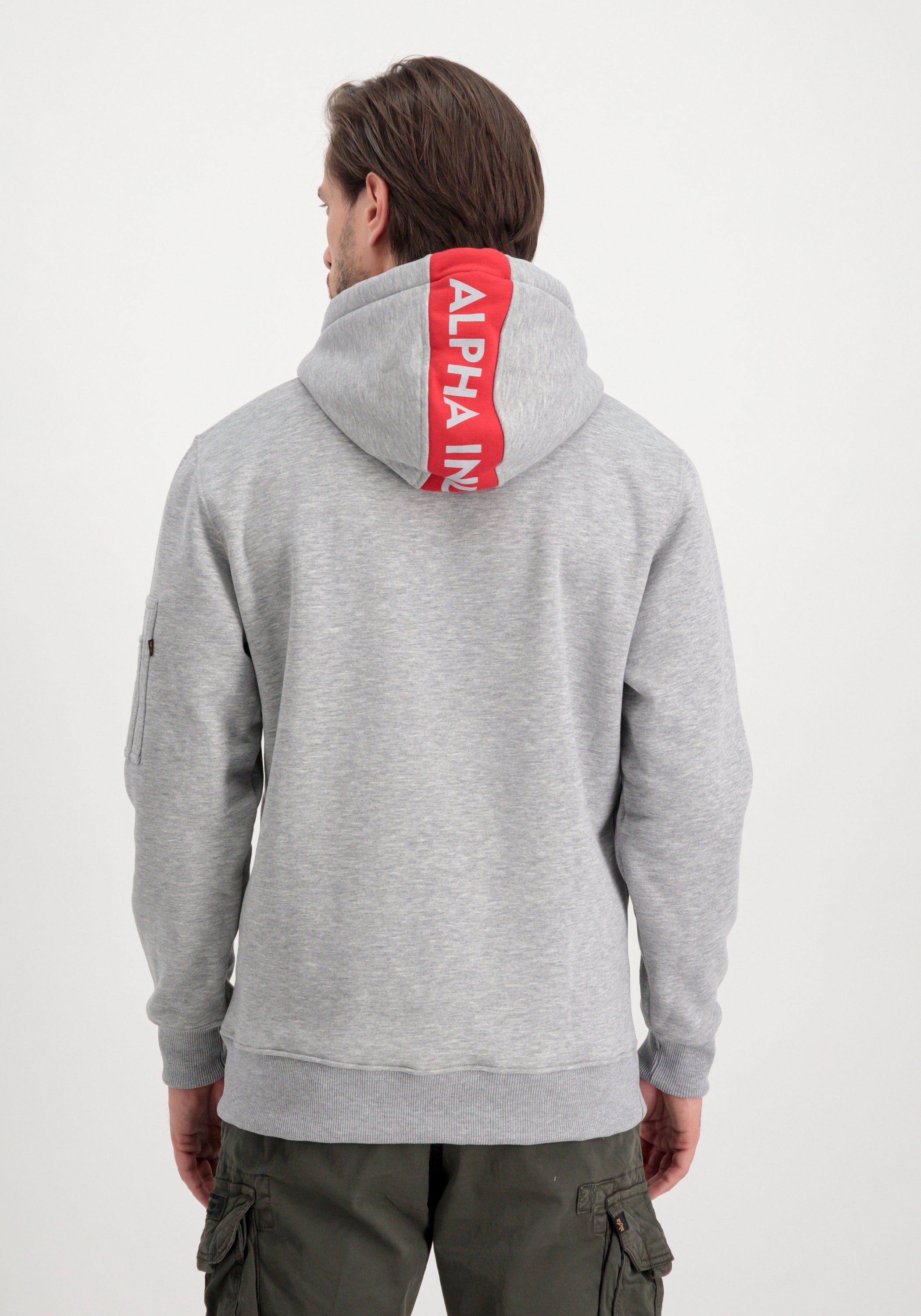 Hoody Red Men Alpha heather grey Hoodie Hoodies Alpha Stripe Industries - Industries