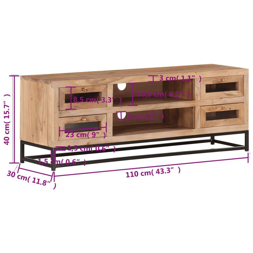 cm TV-Schrank Akazie TV-Schrank vidaXL Massivholz 110x30x40