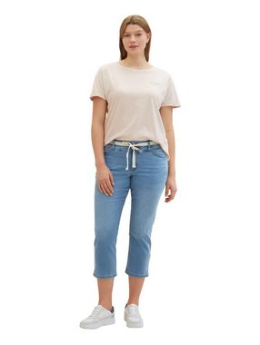 TOM TAILOR PLUS Slim-fit-Jeans in 3/4 Länge und mit Bindegürtel