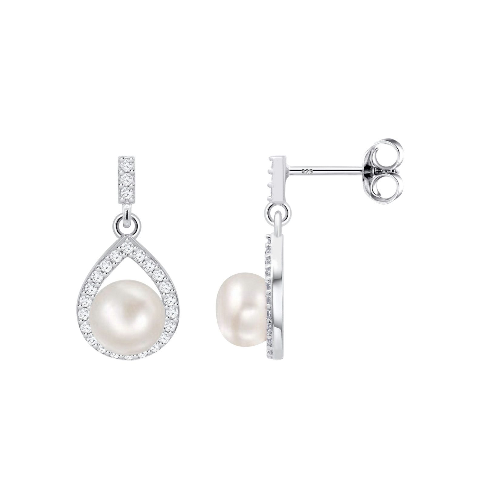 Lotus Paar Ohrstecker Silver Pearls Ohrhänger LP3198-4/1 Perle Zirkonia 925 Silber 19,8 mm