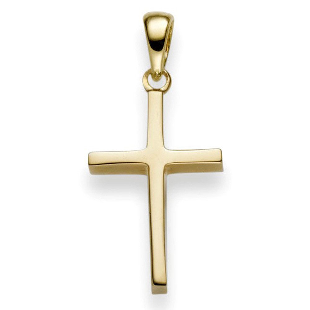 Kettenanhänger Anhänger Kreuz 25x12mm aus 750 Gelbgold
