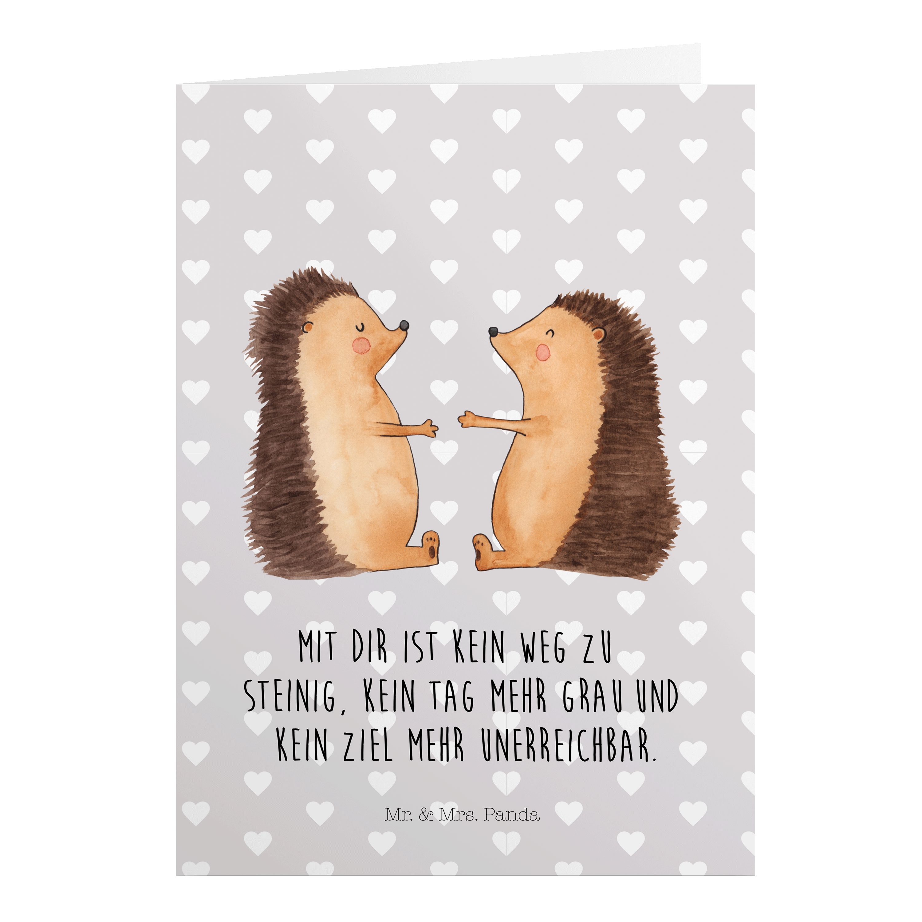 Mr. & Mrs. Panda Grußkarte »Igel Liebe Grau Pastell Hochzeitskarte