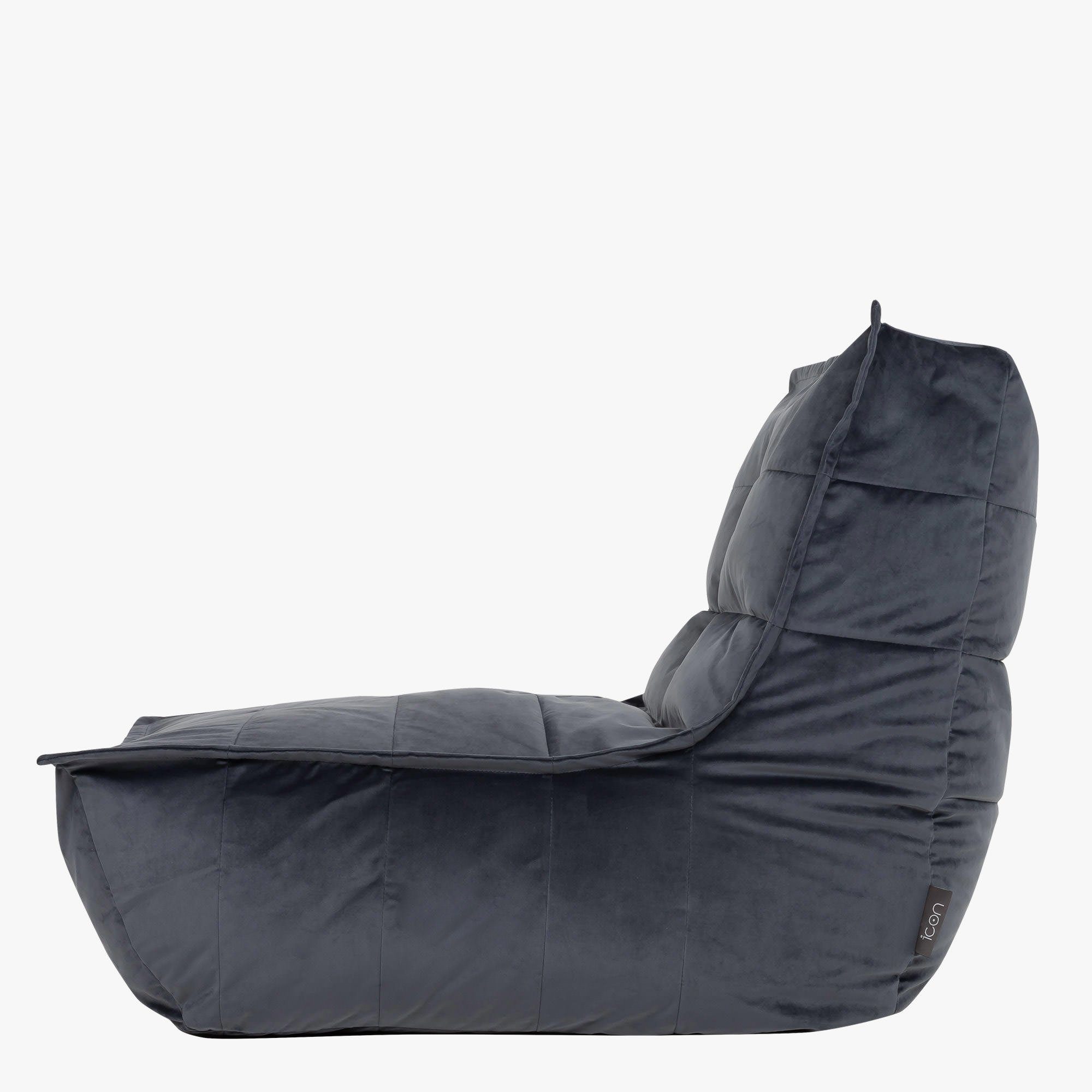 „Dolce“ Plüschsamt Sitzsack Sitzsack-Liege grau aus icon