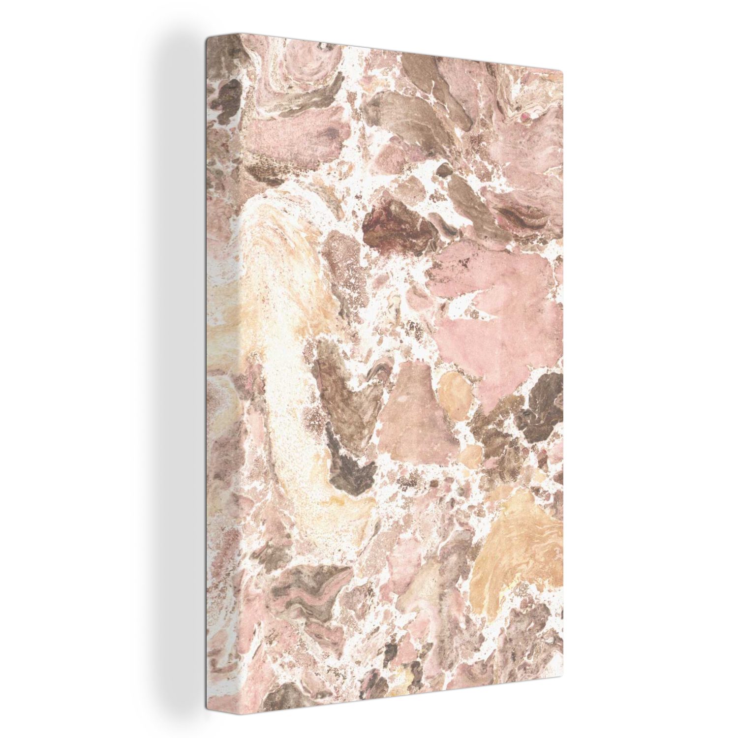 OneMillionCanvasses® Leinwandbild Granit - Kristalle - Rosa, (1 St), Leinwandbild fertig bespannt inkl. Zackenaufhänger, Gemälde, 20x30 cm