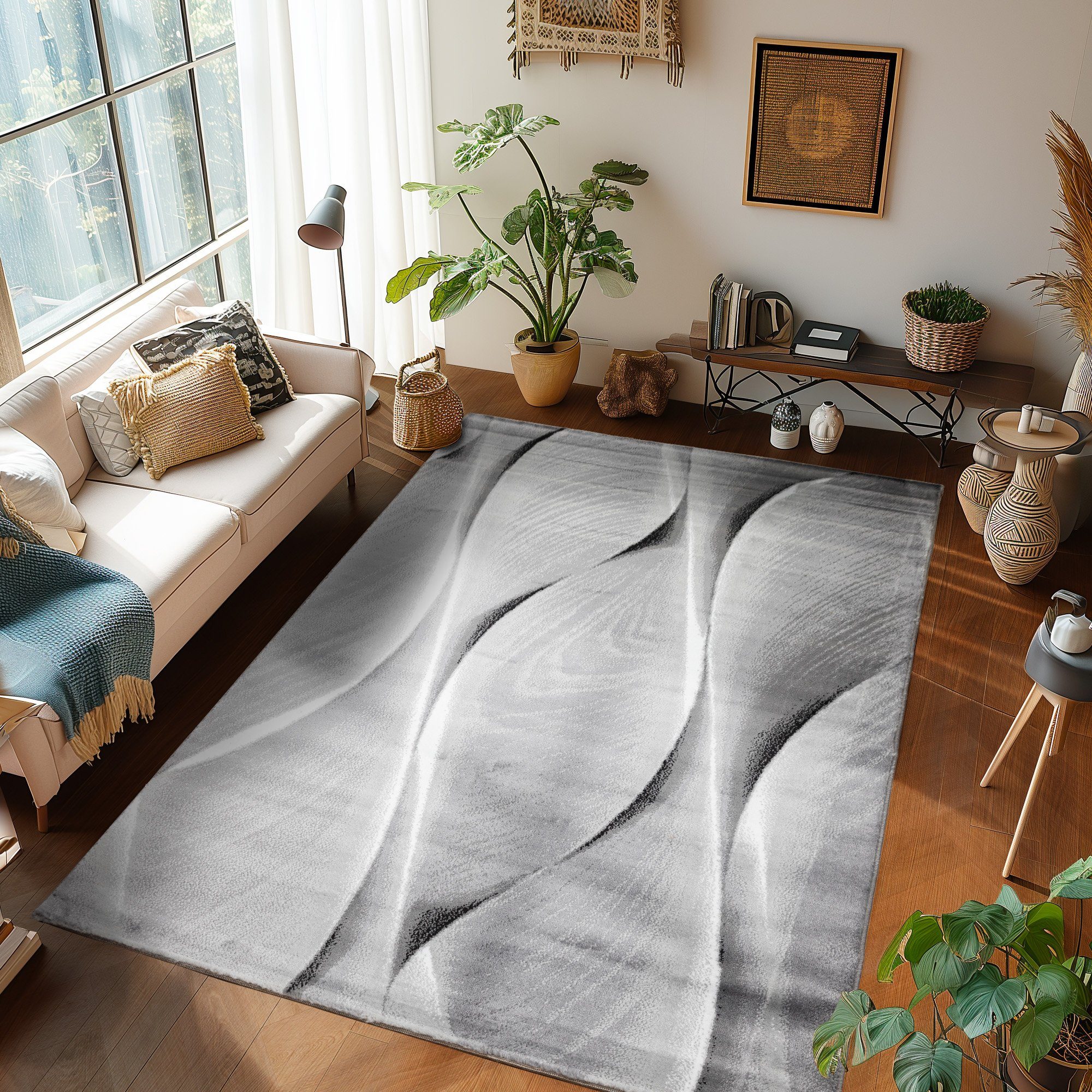 SIMPEX24 Designteppich Ombre Design, Rechteckig, Höhe: 12 mm, Modern Kurzfl günstig online kaufen