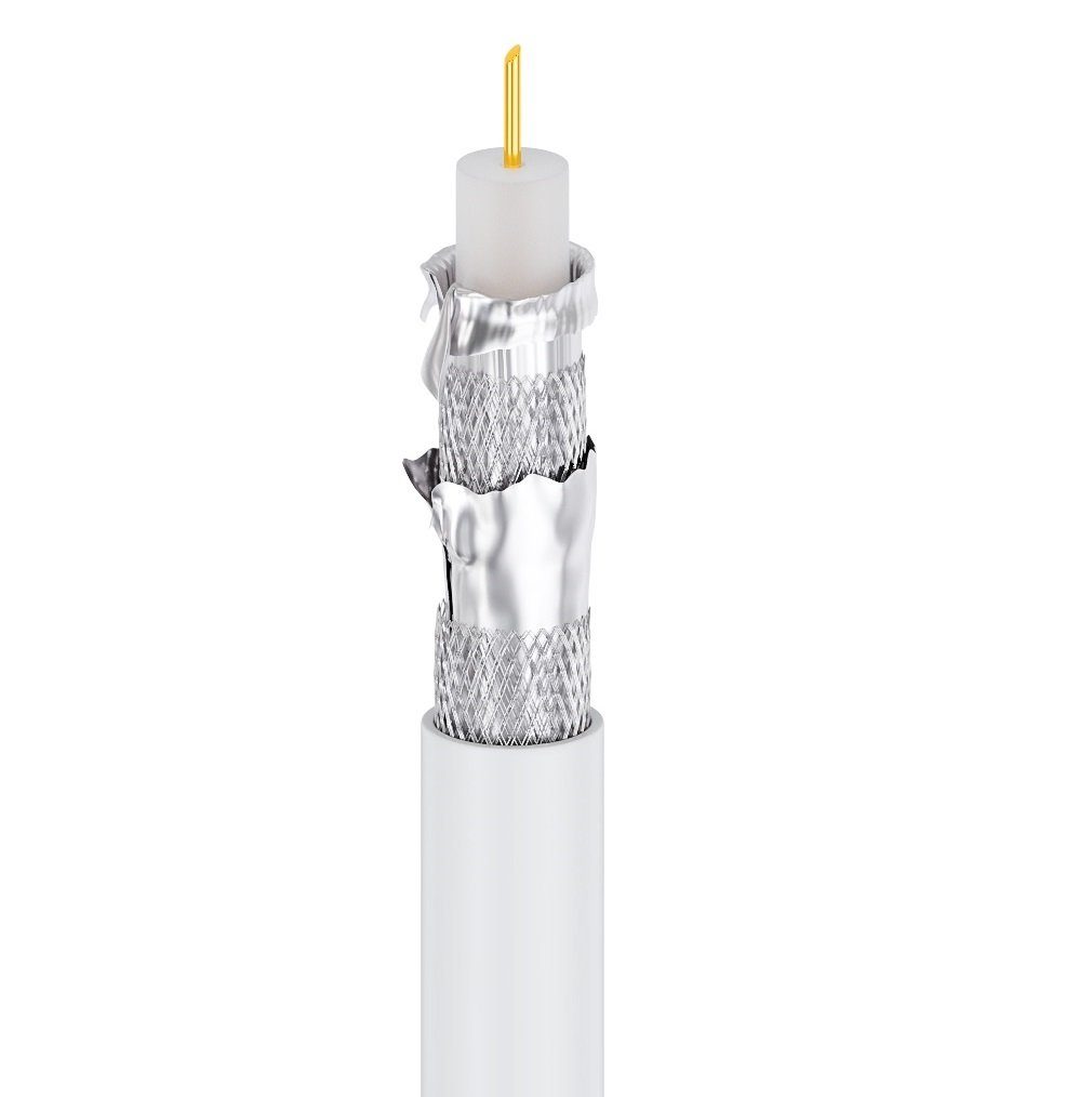deleyCON deleyCON 100m HQ SAT Kabel HDTV 130dB 4x geschirmt + 10x F-Stecker - SAT-Kabel