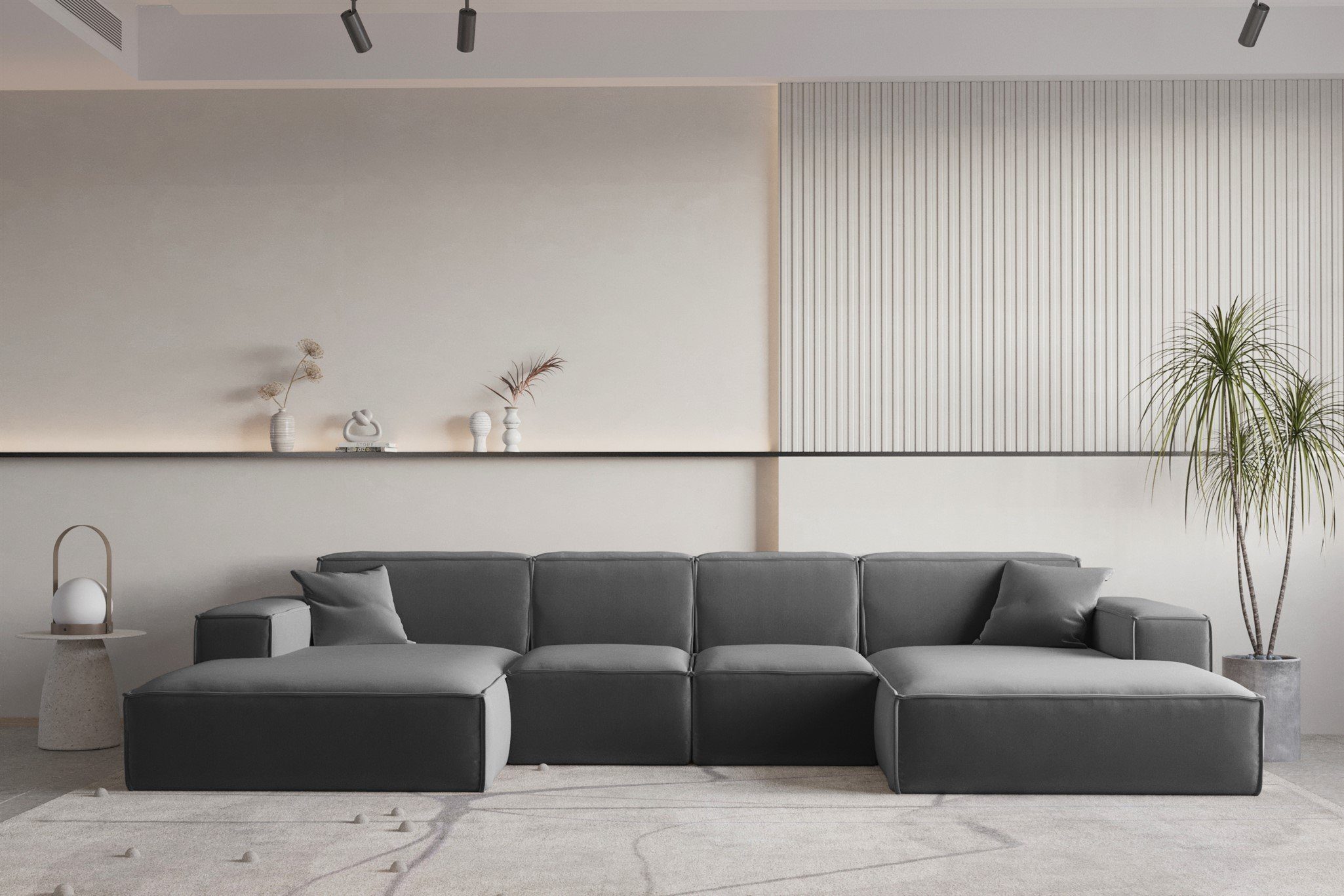 Fun Möbel Wohnlandschaft U-Form CELES PREMIUM XS, Breite 342 cm, inkl. 2 Zi günstig online kaufen