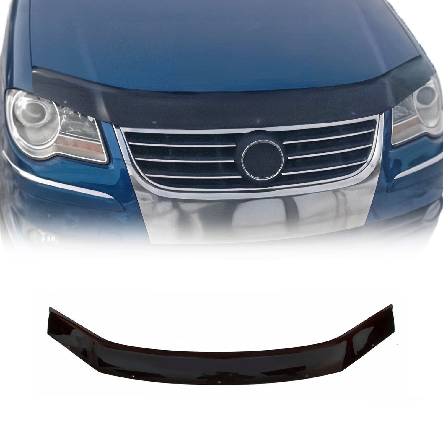 OMAC Вентиляционные решетки Motorhaube Deflektor Insekten für Vw Touran 2006-2010 Schwarz (1 St), Luftabweiser, Abweiser, Schneeschutz, Langlebig,Einfache Montage