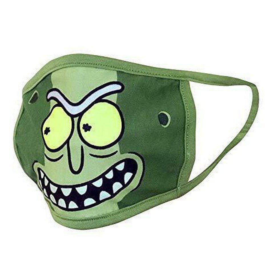 Metamorph Verkleidungsmaske Pickle Rick Stoffmasken Doppelpack, 'Schau her Morty! Ich bin Masken-Rick!'