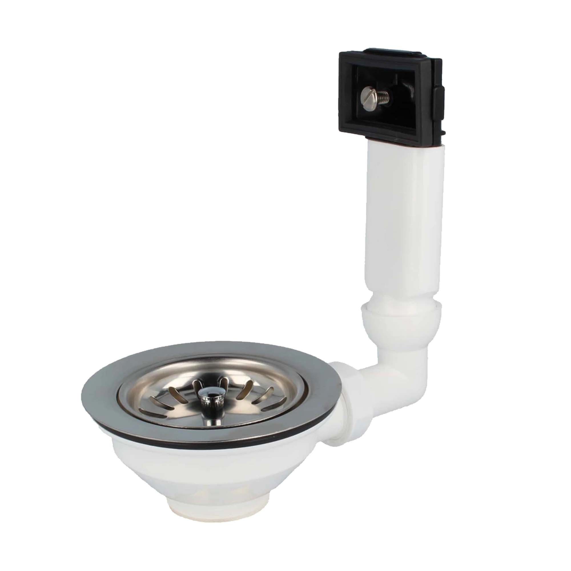 Siphon Spülen-Siebkorbventil Ø 114 mm (3 1/2 Zoll) mit Überlauf 38x64 mm