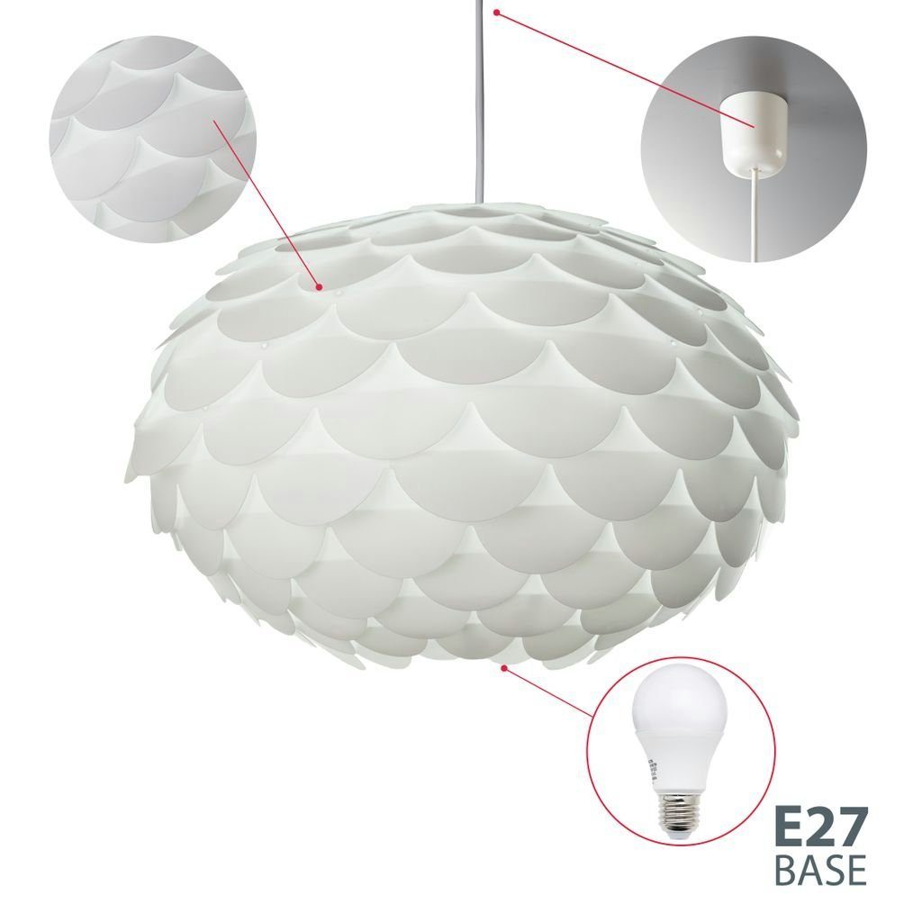 LED Pendelleuchte BKL1046, Leuchtmittel wechselbar, Hängelampe exkl. Leuchtmittel max 60W E27 Ø46cm DIY Puzzle-Lampe Deckenleuchte Pendellampe Knospe IP20 Deckenlampe