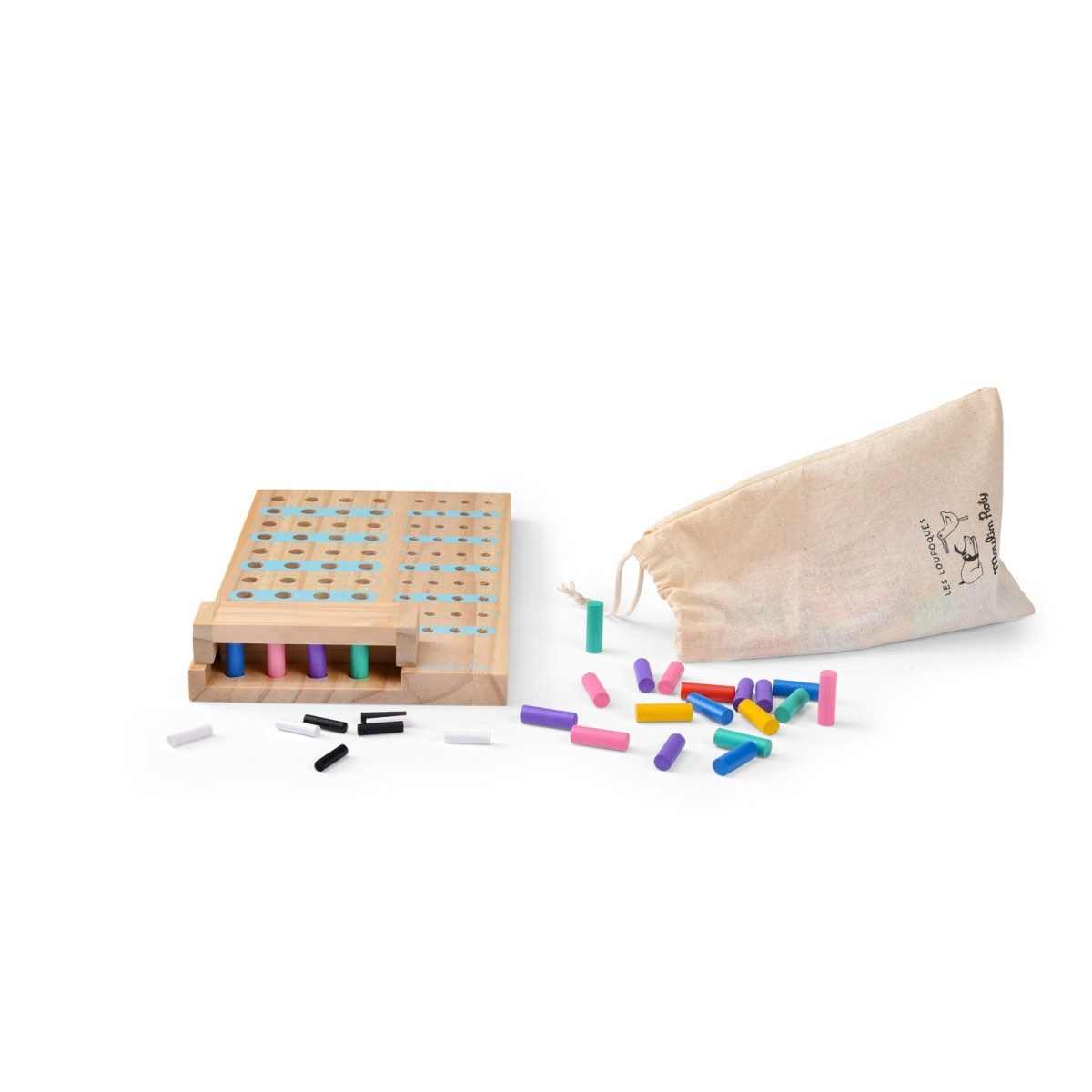 Moulin Roty Spiel Logikspiel Geheimcode für Kinder ab 5 Jahren aus Holz, 2 Spieler