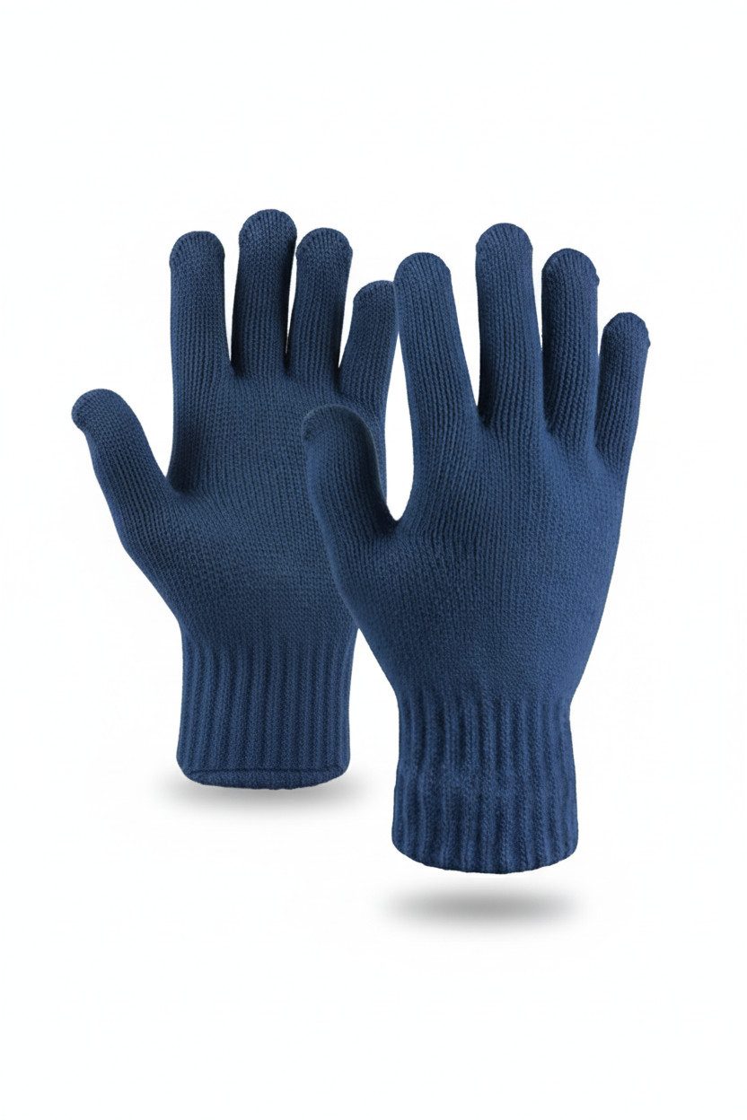 Strickhandschuhe Strickhandschuhe Winter Damen Herren Warme Acryl Thermo Outdoor Blau