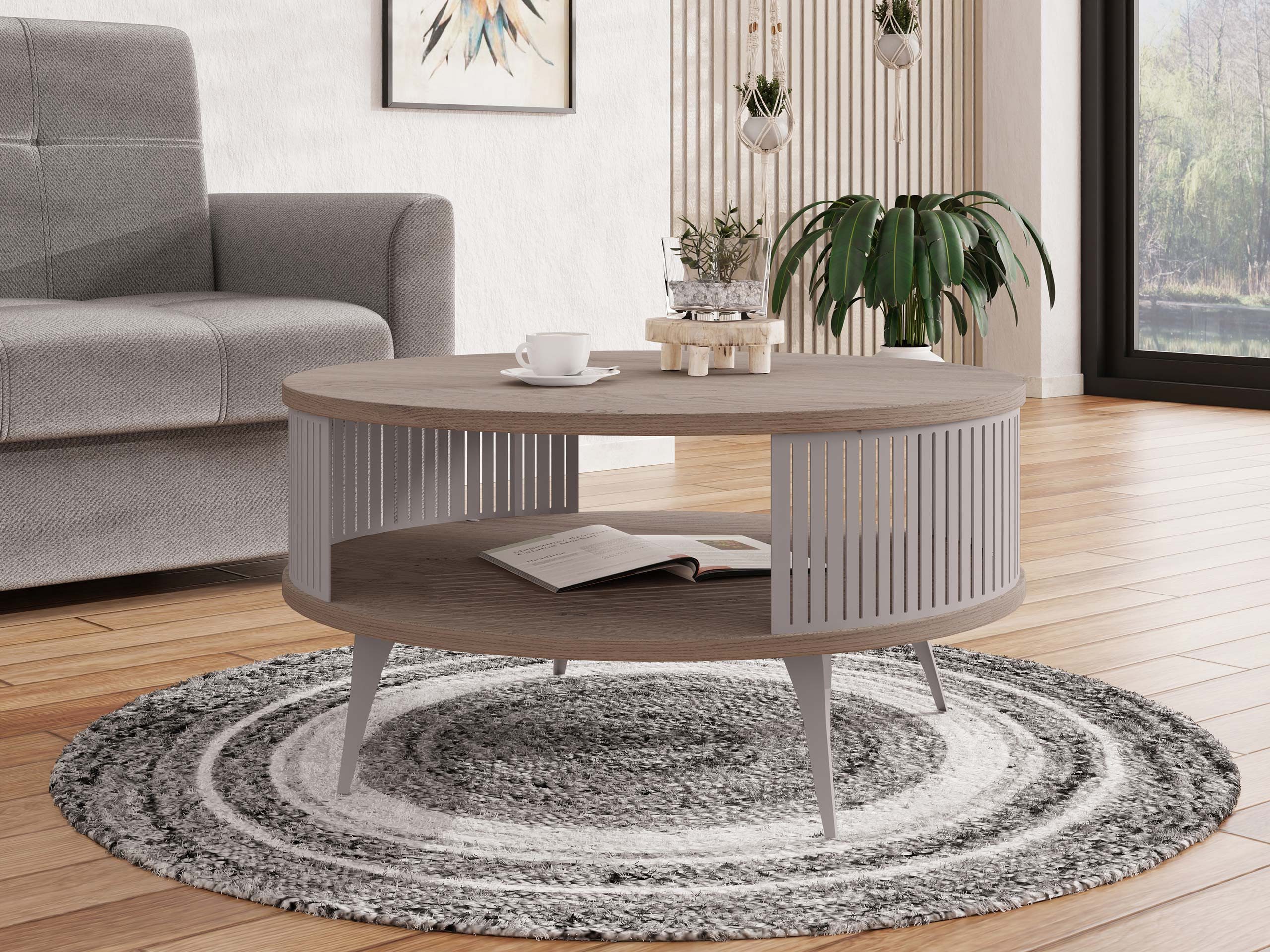 MIRJAN24 Couchtisch Roenni Cashmere, Beine und Seiten aus Stahl, 75x75x44 c günstig online kaufen