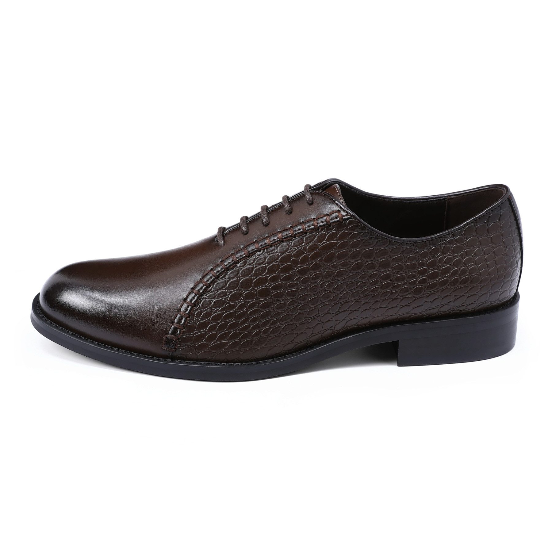Allthemen Schnürschuh Herren Business Schnürschuhe mit Krokoprägung Klassisch Oxford
