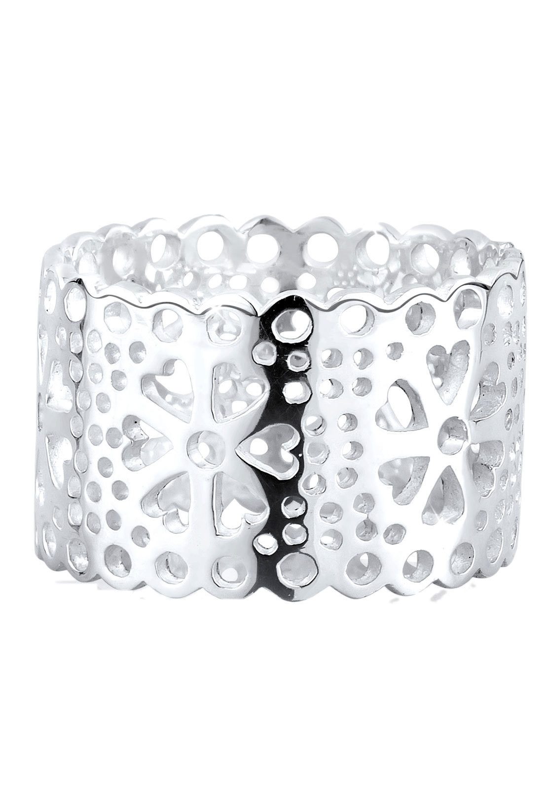 Elli Fingerring Blume Ornament Cut Out 925 Silber, Blume günstig online kaufen