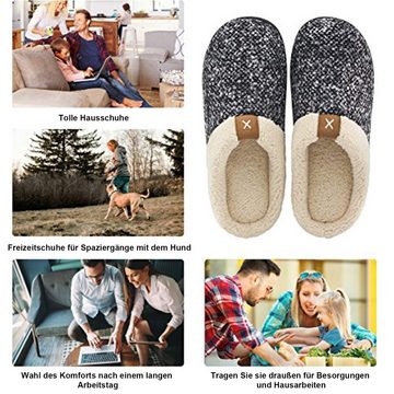 REDOM Damen Herren Plüsch Pantoffeln Slipper Haus Schuhe Winter Warm Weich Plüsch Hausschuhe (Ein Paar shoe Größe 38-45 mit wollähnlichem Futter, 1-tlg., Memory Foam) rutschfeste, Indoor, Outdoor