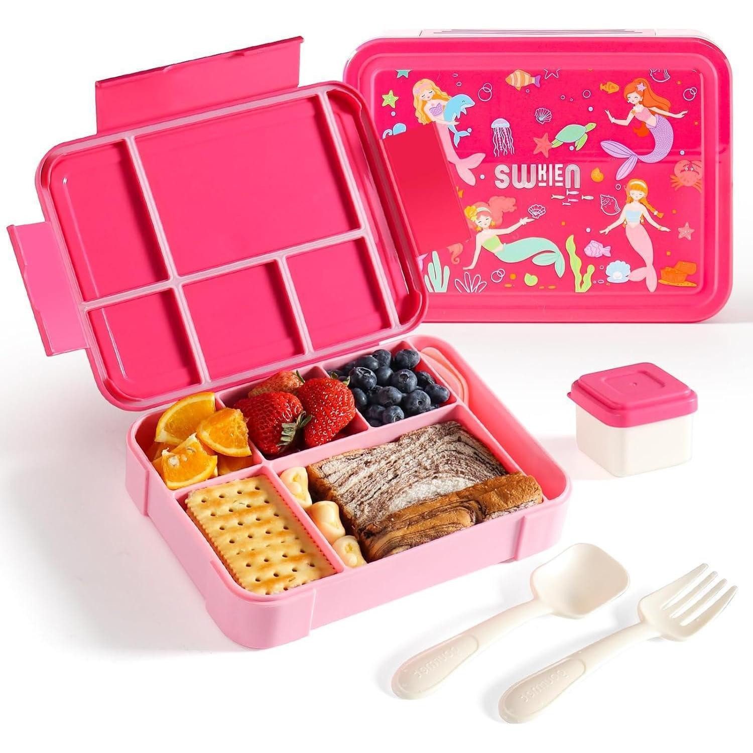 LuxusKollektion Lunchbox Brotdose kinder mit Fächern 1300ml Bento Box Lunchbox Auslaufsicher 6, Kunststoff