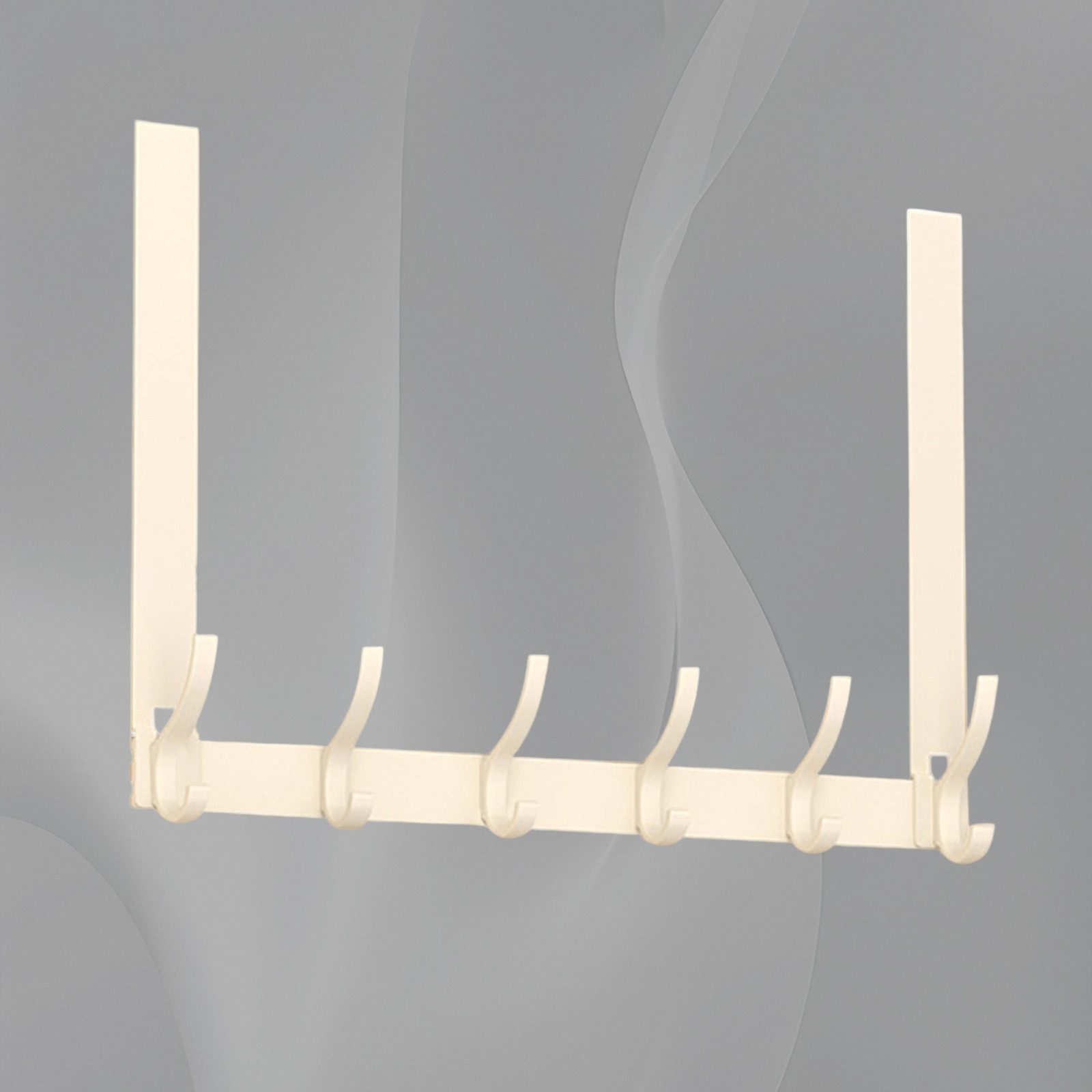 MODFU Дверной крючок Türgarderobe Дверной крючокleiste Tür Metall Крючок для одежды, Kinderzimmer, Badezimmer, Wohnzimmer, Küche, Tür, Haustür, (mit 6 Haken, 1-St., zum Einhängen universell platzsparend Ohne Bohren), aus Aluminiumlegierung bis 20KG