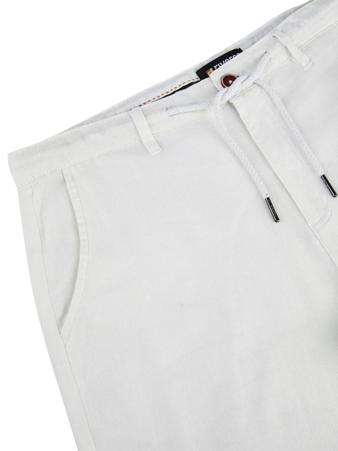 riverso Chinohose Herren Freizeithose RIVMarco Regular Fit Hose mit Leinenanteil und Zugbandverschluss