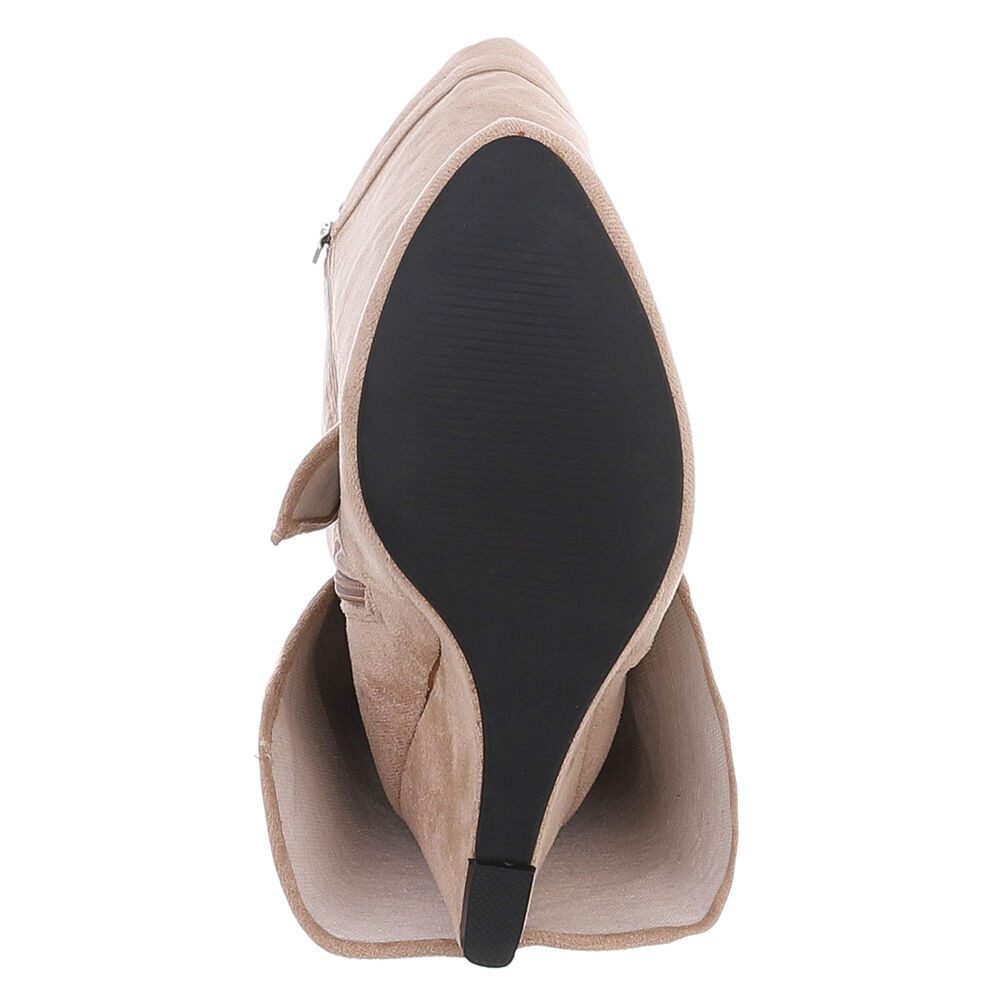 Ital-Design Elegante Überknie-Stiefel mit Komfort und modernem Design Keilstiefel (90458199) Keilabsatz/Wedge Stiefel in Hellbraun
