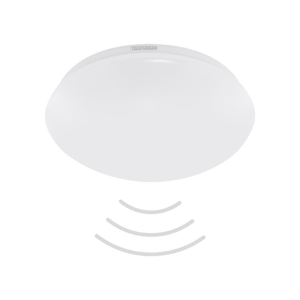 Telefunken LED Deckenleuchte 601206TF, Leuchtdauer einstellbar, LED fest integriert, 2700K - Extra-Warmweiß, Deckenleuchte Sensor 15W 1500lm 4000K Ø 27,8cm