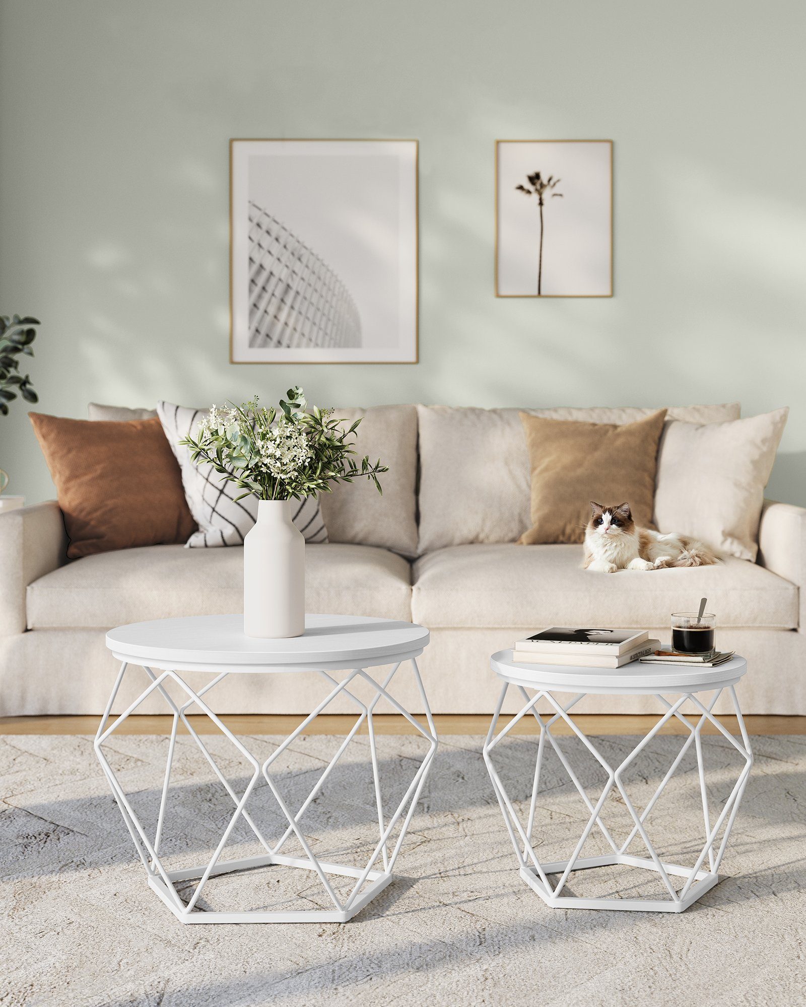 VASAGLE Couchtisch (2er Set), Beistelltisch, abnehmbare günstig online kaufen
