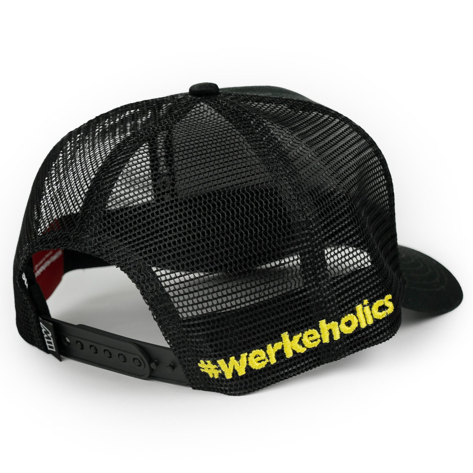 Weber GmbH Trucker Cap Weber #Werkeholics x Max Spies Mesh Baseball Cap schwarz (1-St) basecap, mit 3D-Logostickerei, Schriftzug Spicy