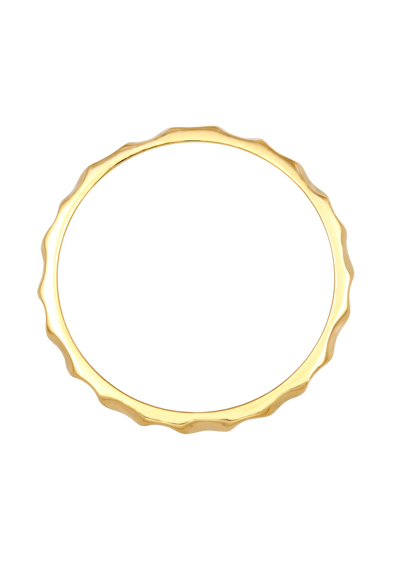 Elli Premium Fingerring Stacking Facetten Basic 375 Gelbgold
