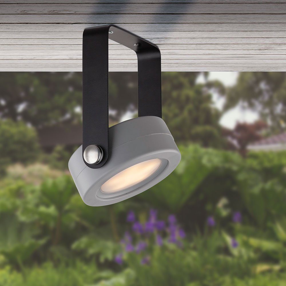 Außenleuchte Deckenlampe fest etc-shop verbaut, Außen-Deckenleuchte, Warmweiß, Solarlampe LED-Leuchtmittel Balkonlampe Spotstrahler schwarz