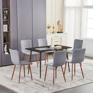 Coonoor Esszimmerstuhl grau, Küchenstuhl mit Rückenlehne, Metallgestell (Esszimmerstuhl, 4 St), Retro-Design, bequem und elegant