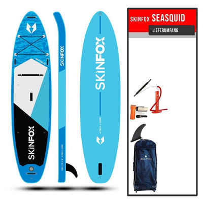 Skinfox Inflatable SUP-Board SKINFOX SEASQUID ALU-SET (335x78x15) 4-TECH L-CORE SUP Paddelboard hellblau