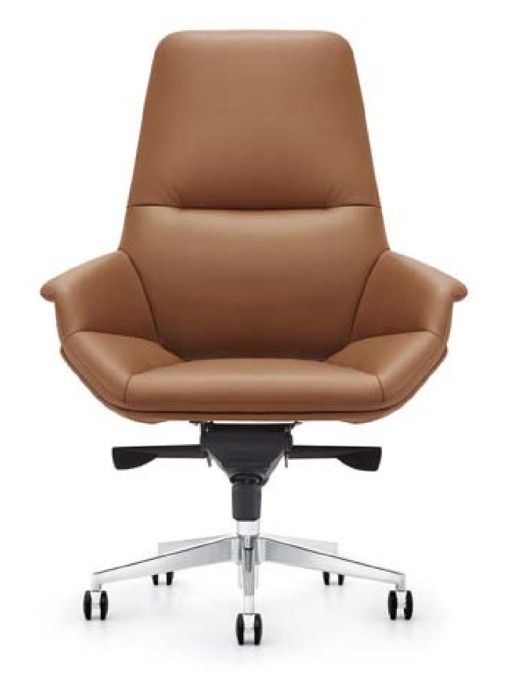 Xlmoebel Sessel Eleganter Chefsessel 1811A aus Leder in Braun mit Drehfunktion (Büro Sessel), Hergestellt in Europa
