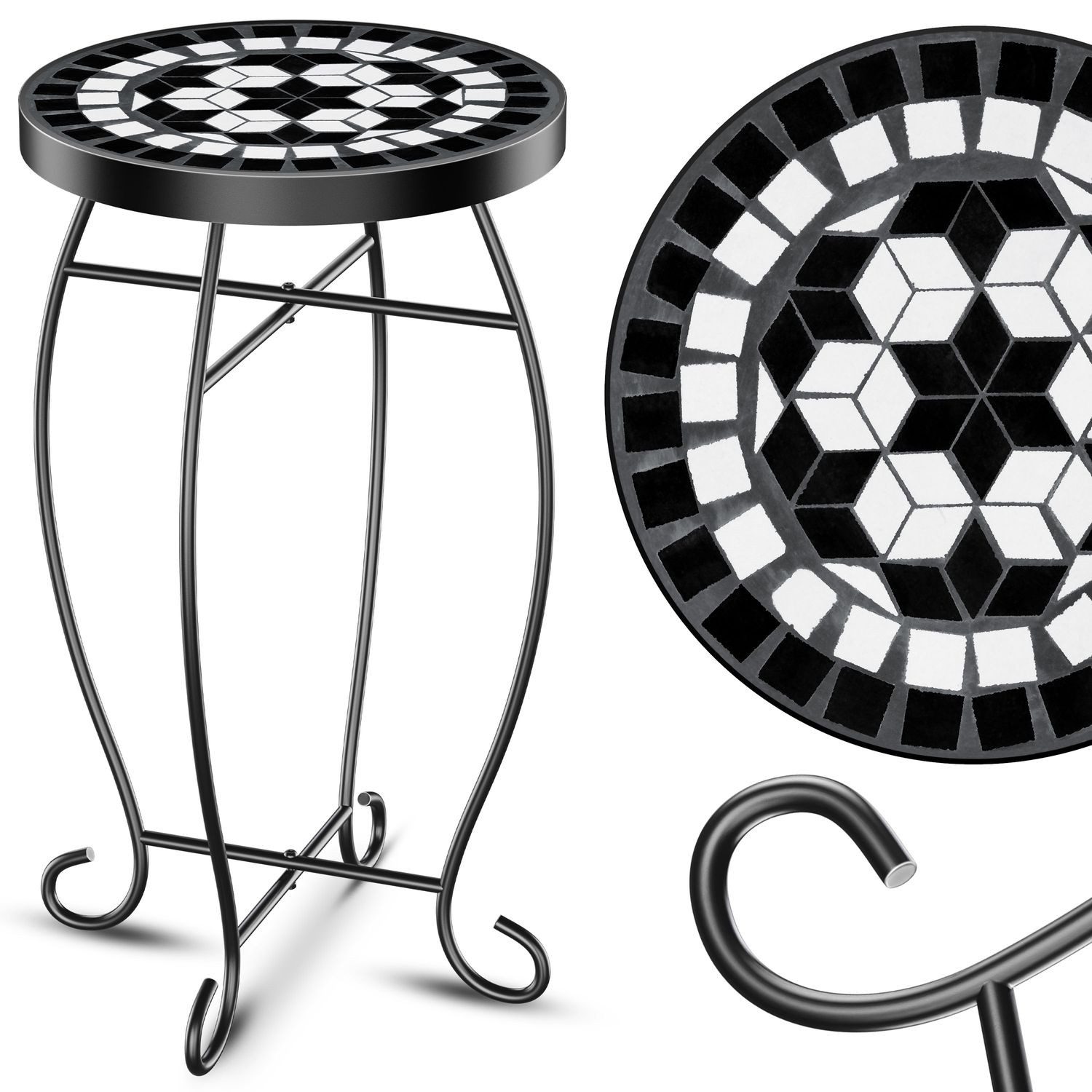 KESSER Beistelltisch, Mosaik-Platte & Metall-Gestell Bistrotisch Gartentisc günstig online kaufen